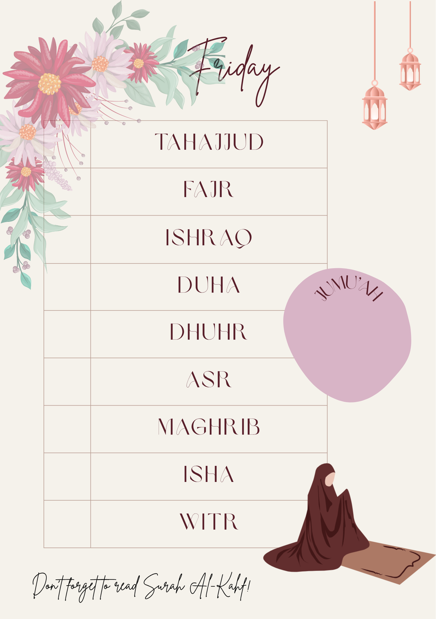 Women's Salah Tracker