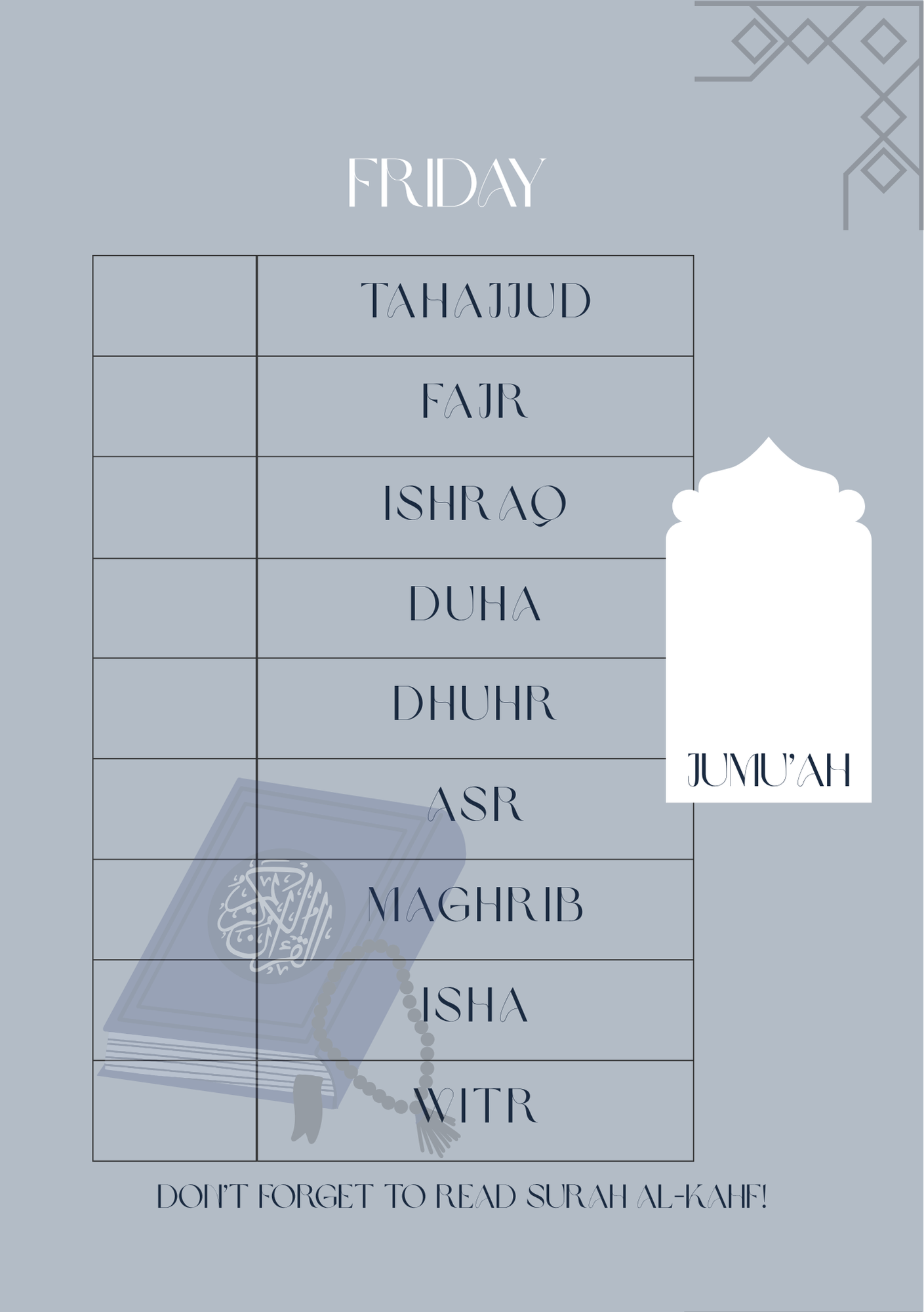 Men's Salah Tracker