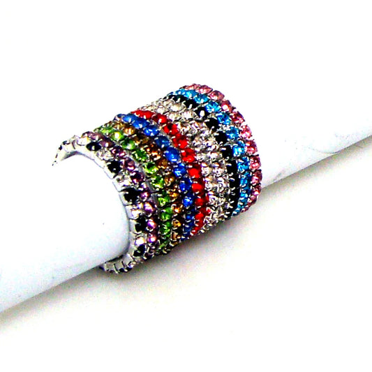 12 Piece Set of Stretchy Rhinestone Versatile Rings for Fingers and Toes