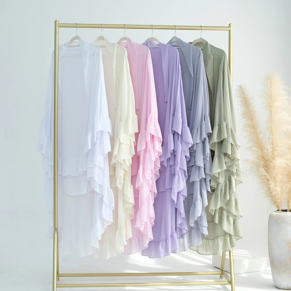 2 Layer Ruffle Chiffon Khimar