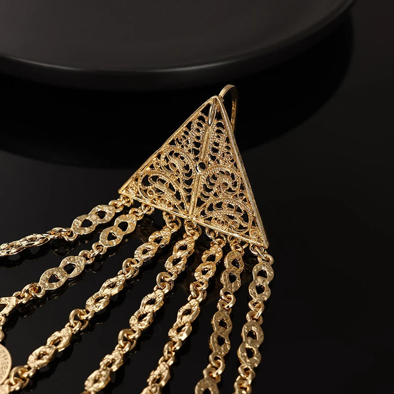 Face Covering Gold Coin Chain