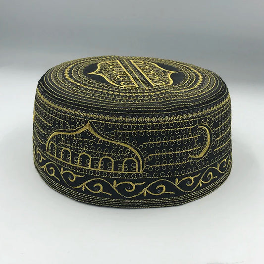 Embroidered Black Taqiyah