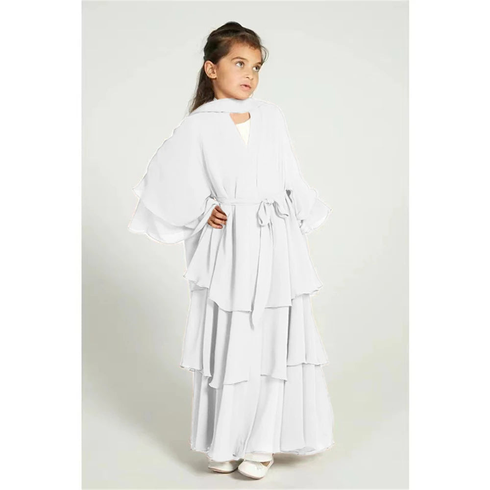 Girl's Layered Flowy Abayah