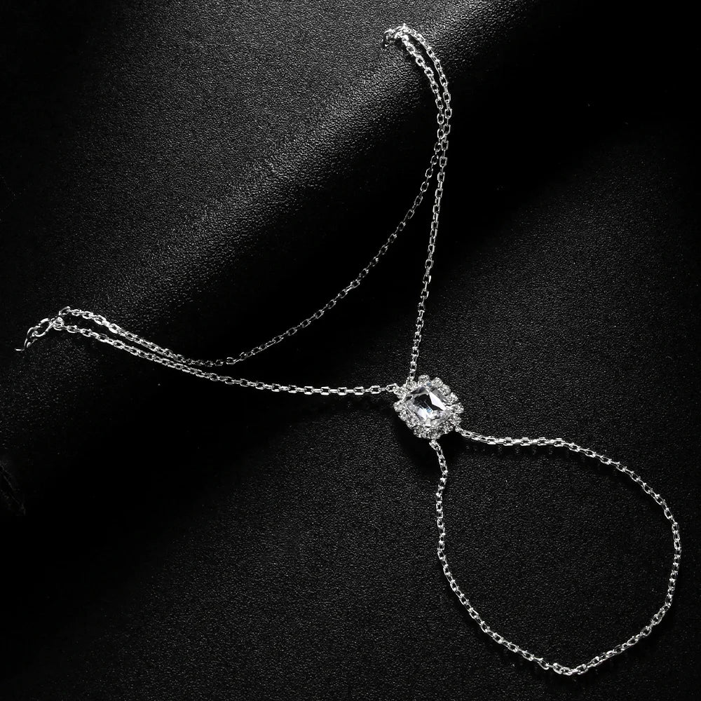 Rectangle Crystal Mitten Bracelet