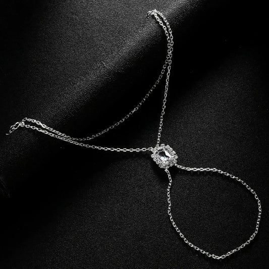 Rectangle Crystal Mitten Bracelet