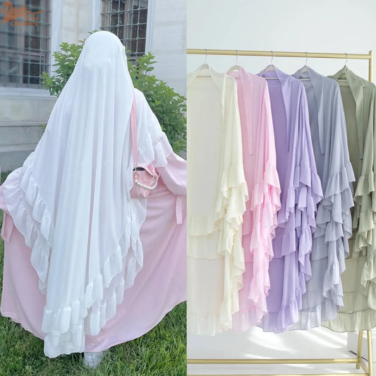 2 Layer Ruffle Chiffon Khimar