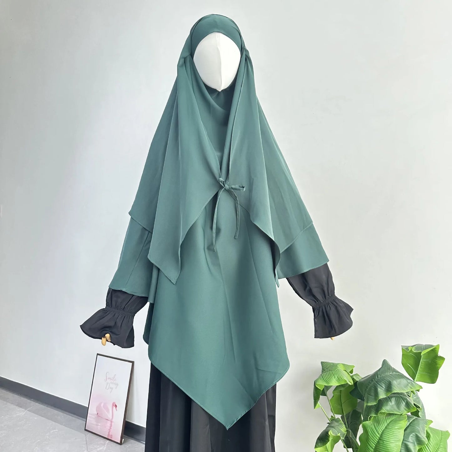 2 Layer Khimar with Front Tie