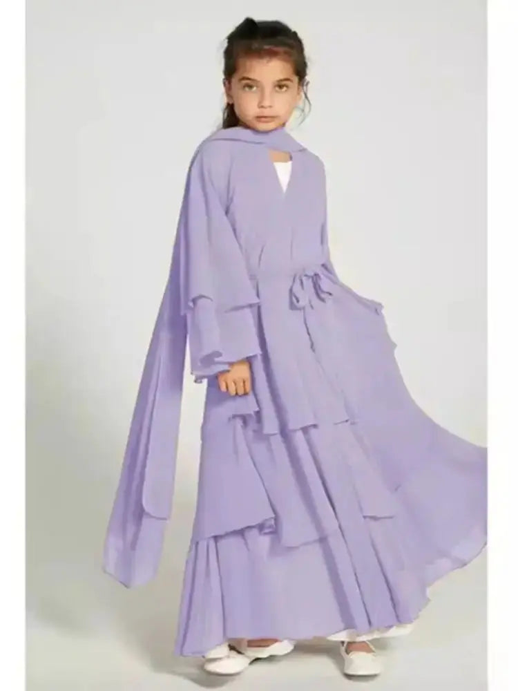 Girl's Layered Flowy Abayah