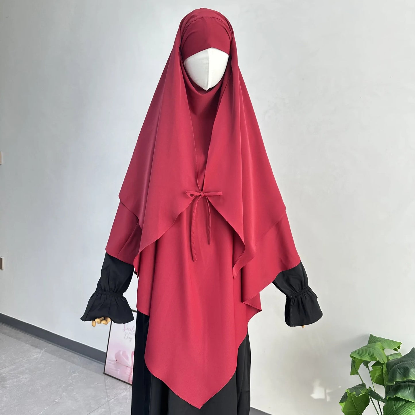 2 Layer Khimar with Front Tie