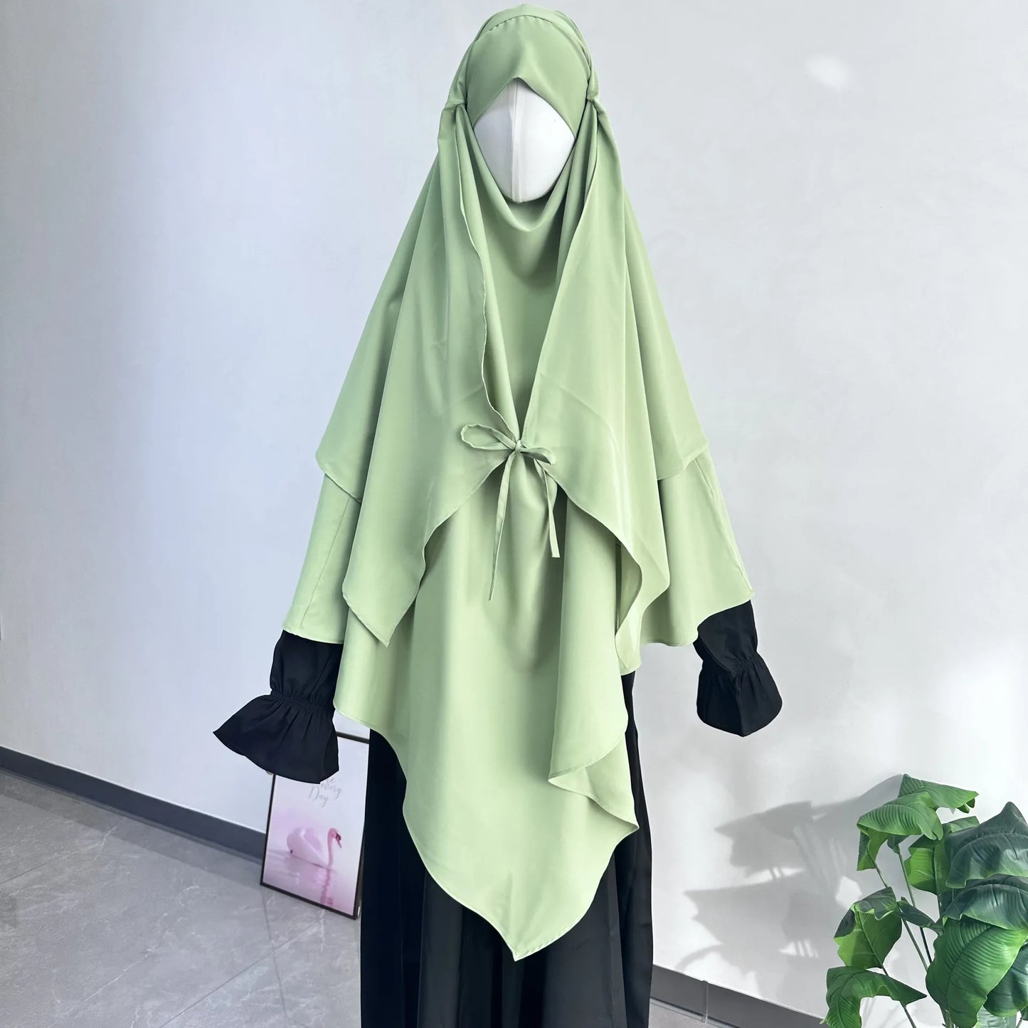 2 Layer Khimar with Front Tie