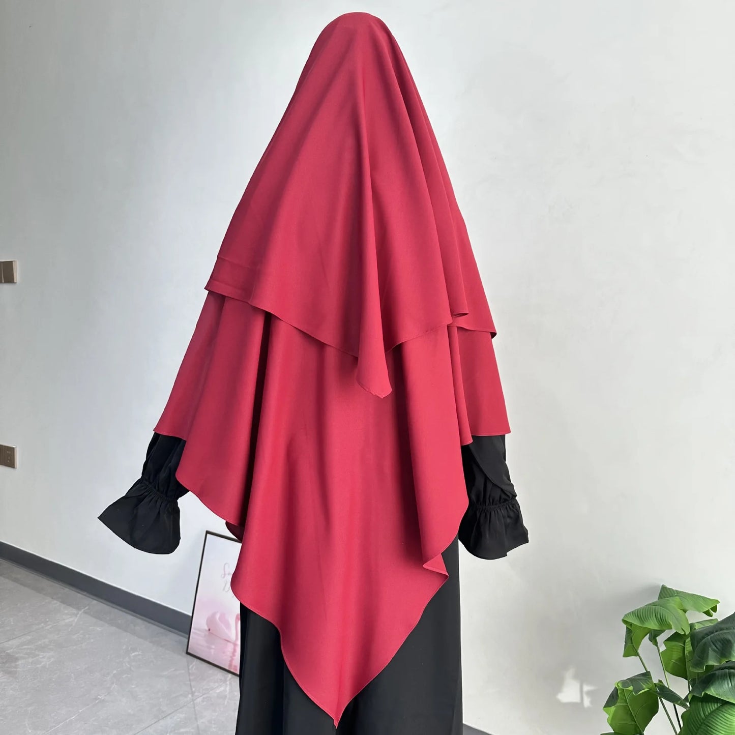 2 Layer Khimar with Front Tie