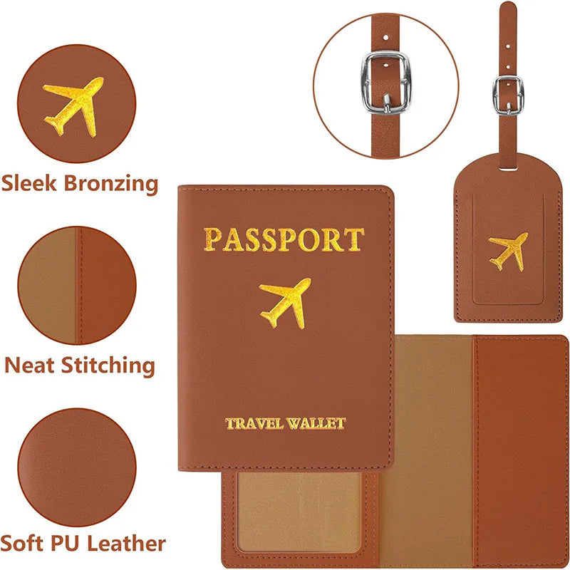 2 Piece Set Luggage Tag & Passport Cover