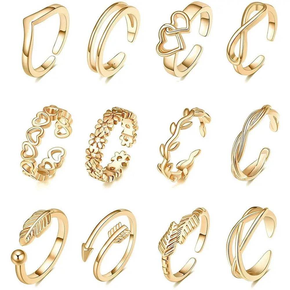 Set of 12 Toe Rings