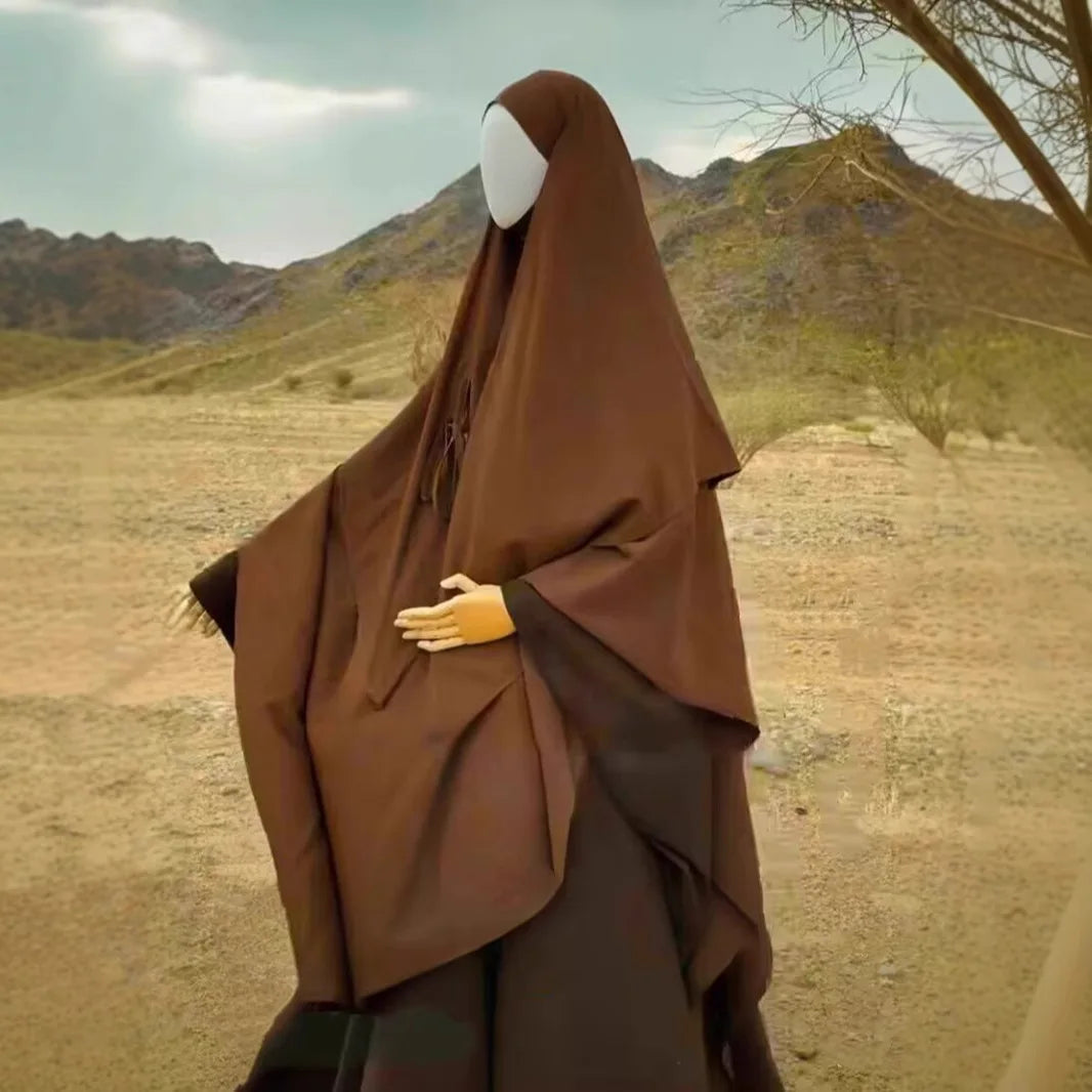 2 Layer Khimar with Front Tie