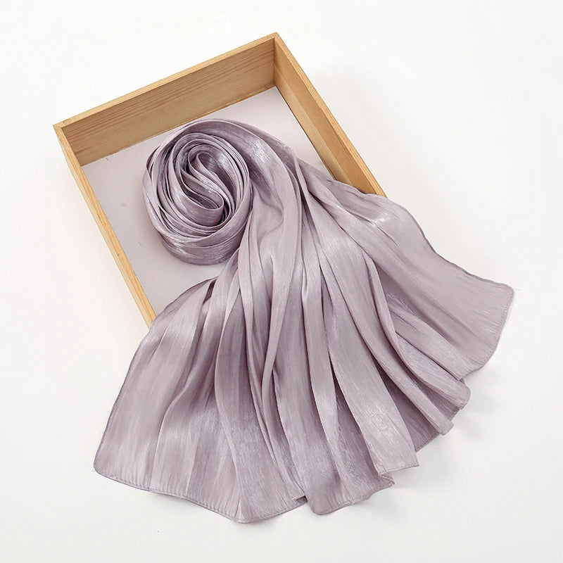 Wrinkle Silk Shiny Hijab
