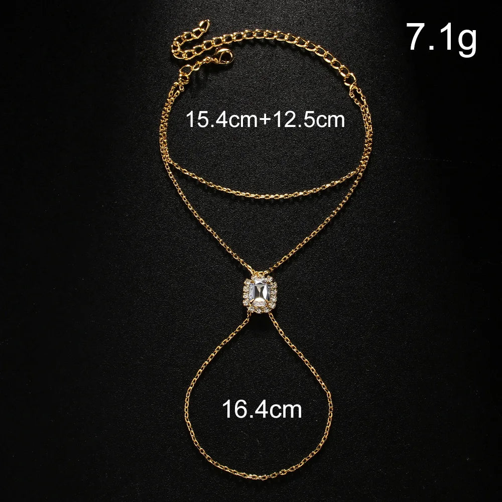 Rectangle Crystal Mitten Bracelet
