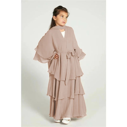 Girl's Layered Flowy Abayah