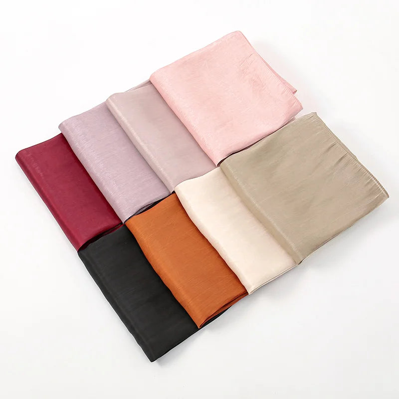Wrinkle Silk Shiny Hijab