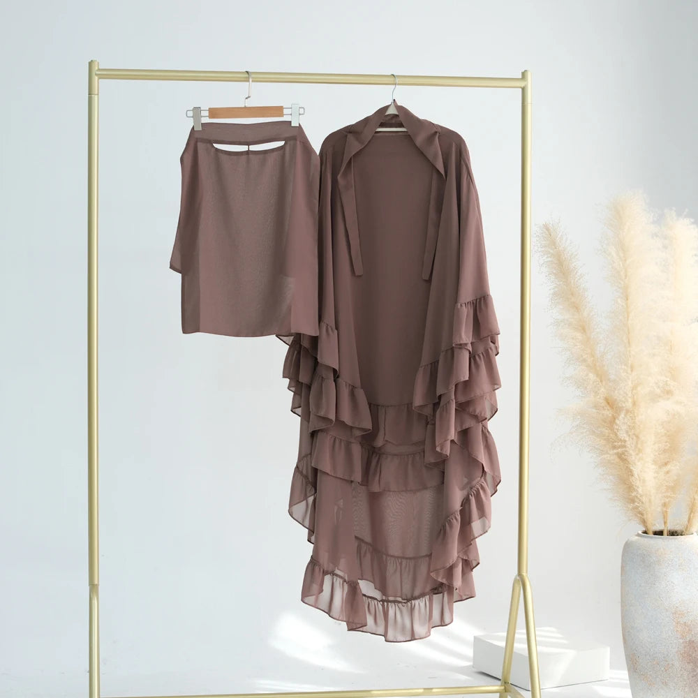 2 Layer Ruffle Chiffon Khimar