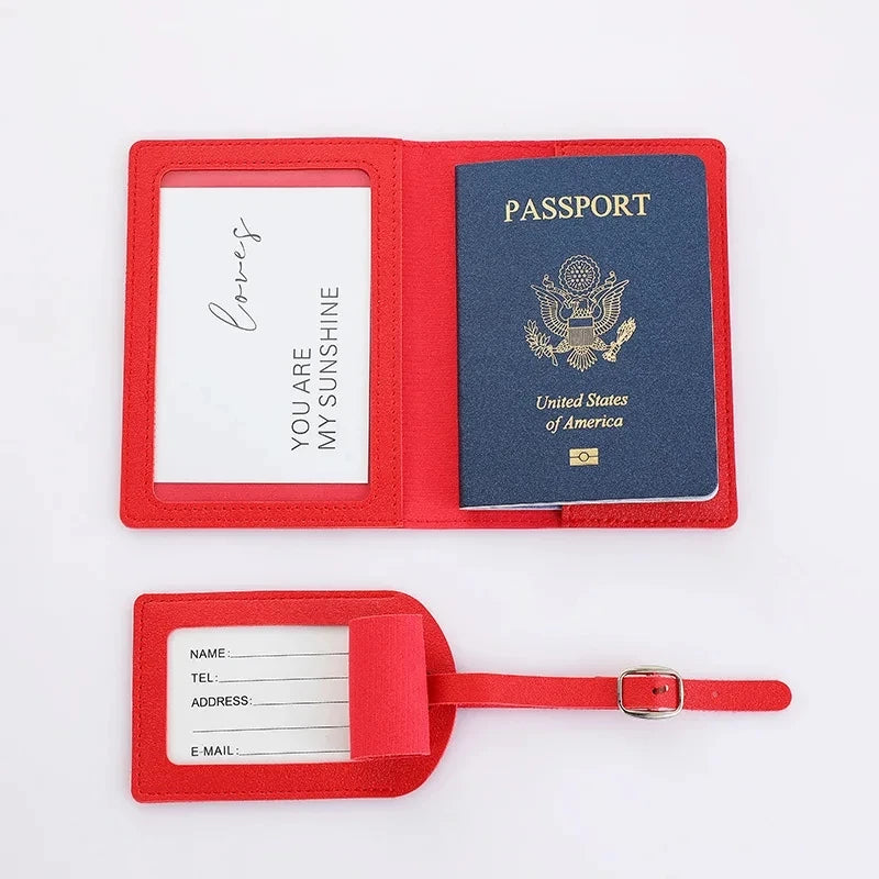 2 Piece Set Luggage Tag & Passport Cover