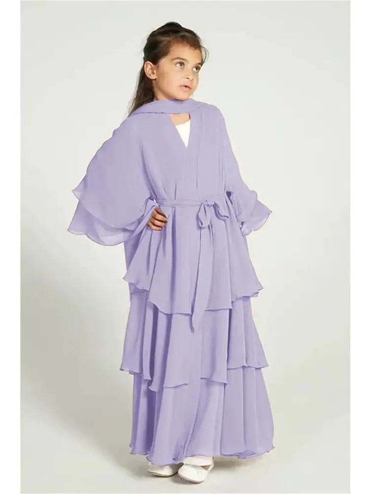 Girl's Layered Flowy Abayah