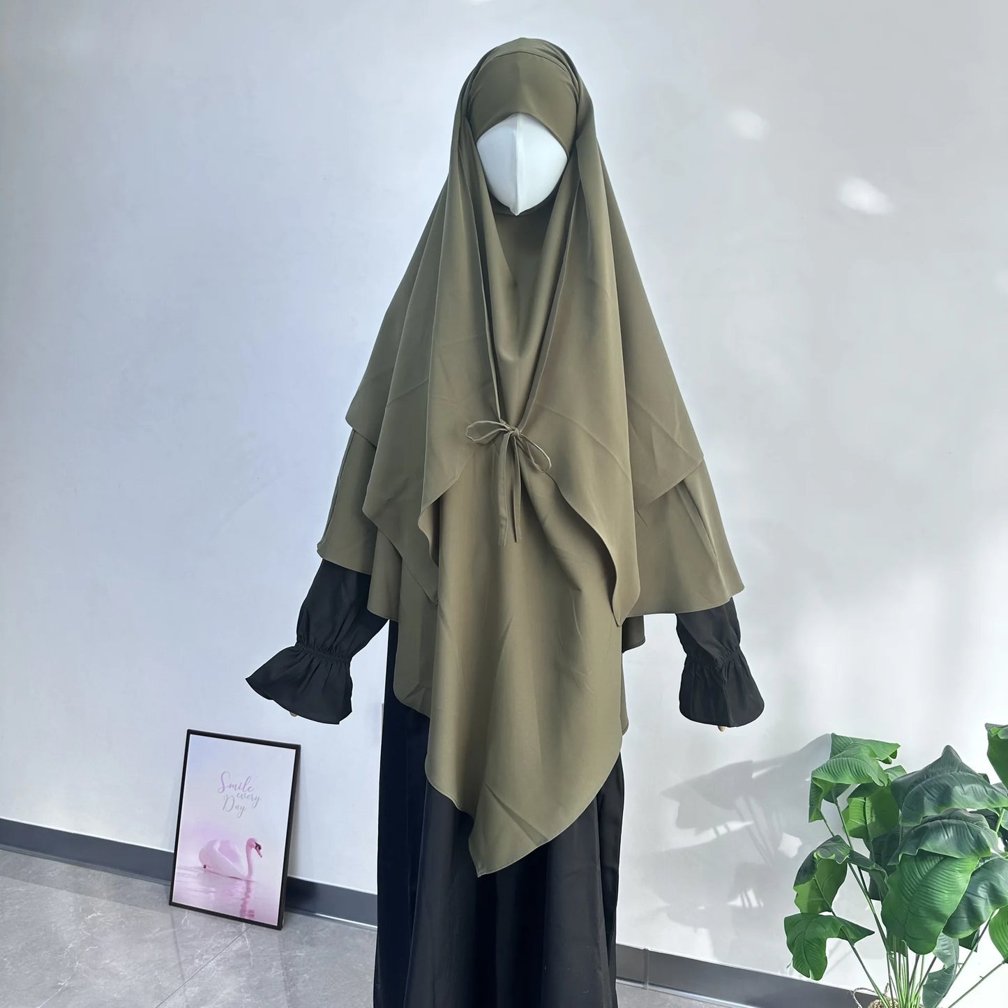 2 Layer Khimar with Front Tie