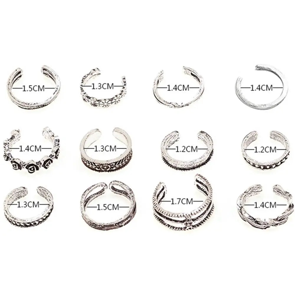 Set of 12 Toe Rings
