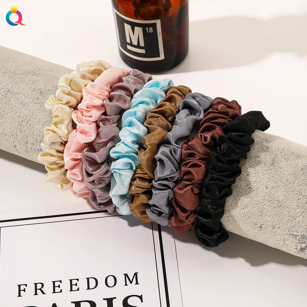 3 Thin Satin Scrunchies