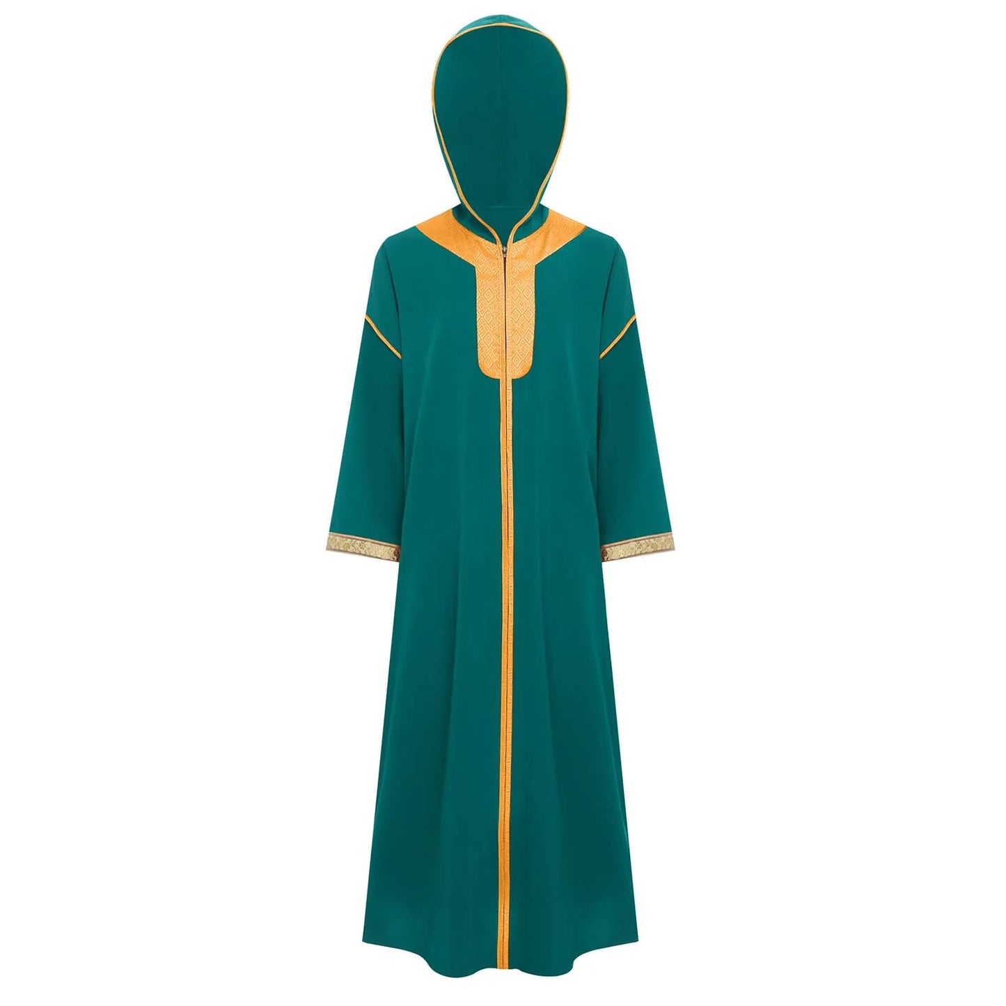 Hooded Kaftan with Zipper