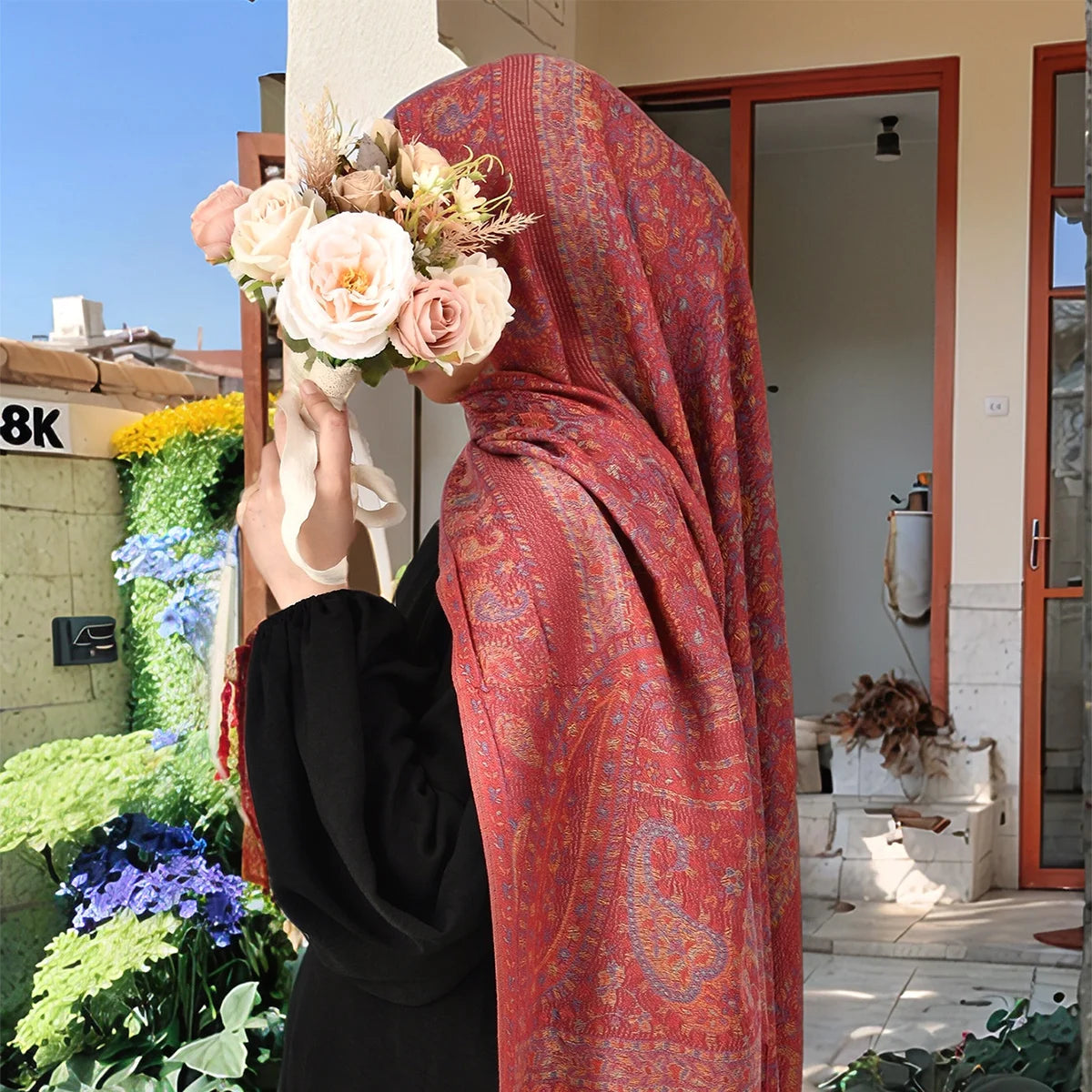 Floral Pashmina Hijab