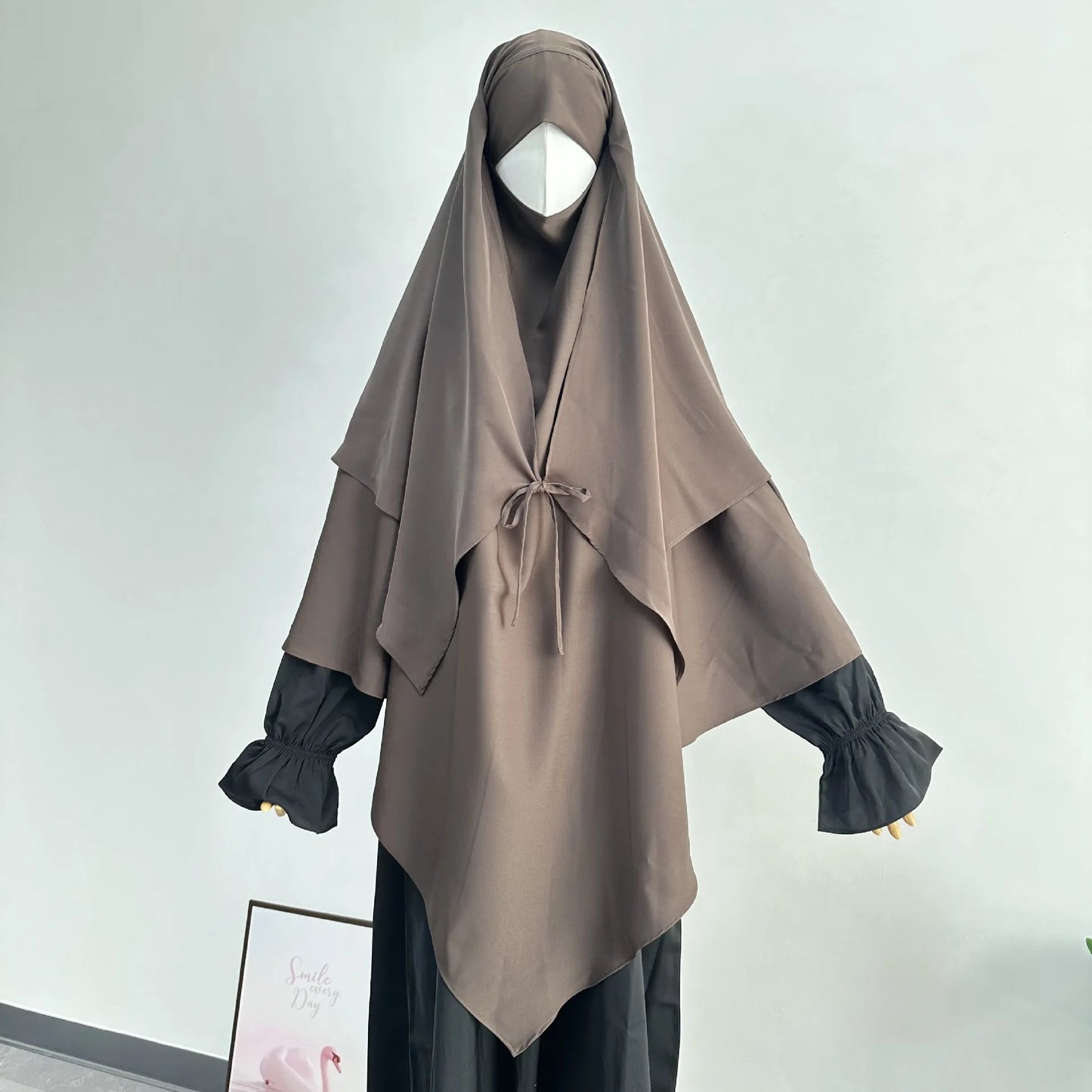 2 Layer Khimar with Front Tie