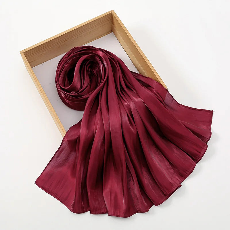 Wrinkle Silk Shiny Hijab