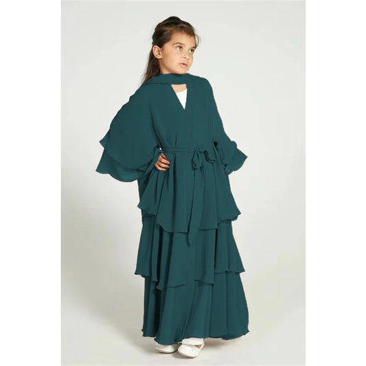 Girl's Layered Flowy Abayah