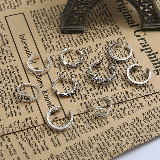9 Piece Set of Adjustable Toe Rings