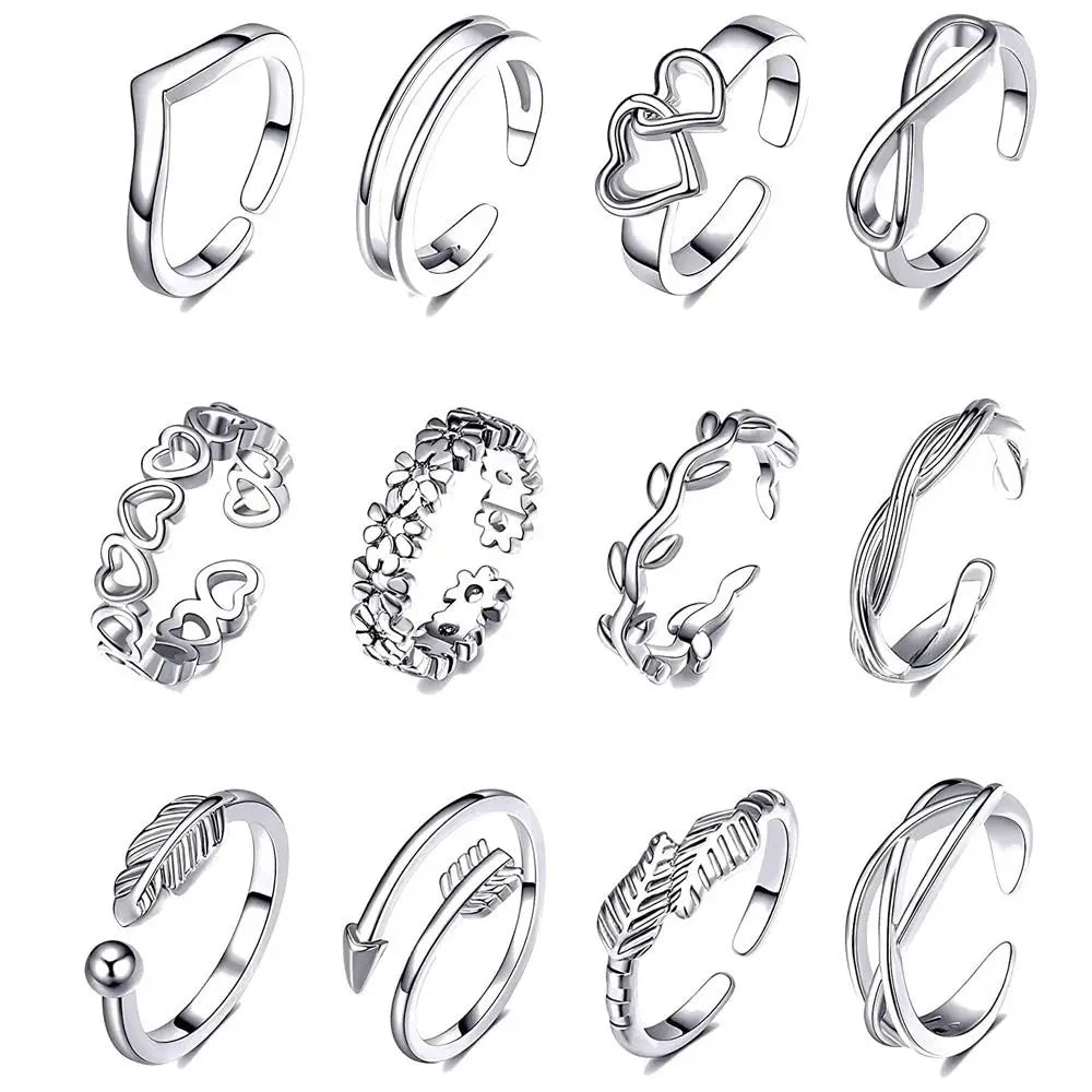 Set of 12 Toe Rings