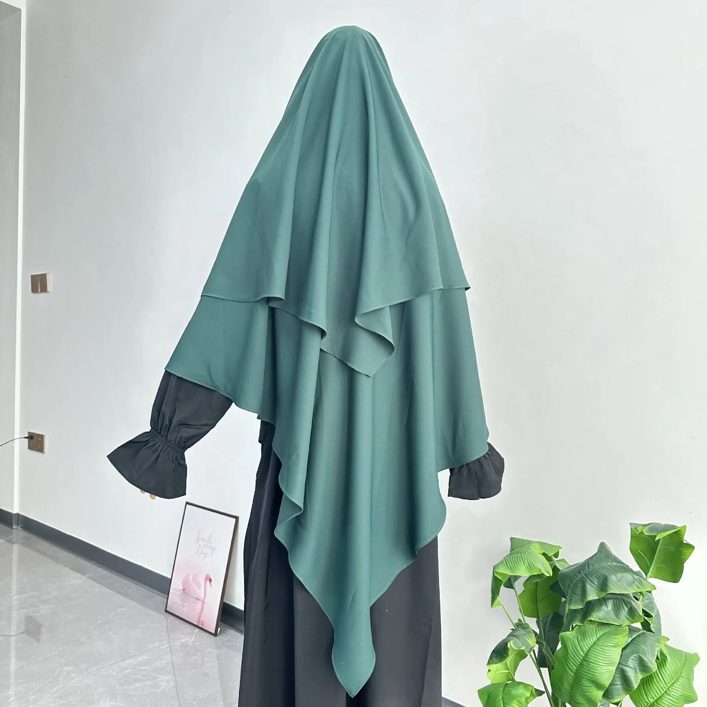 2 Layer Khimar with Front Tie