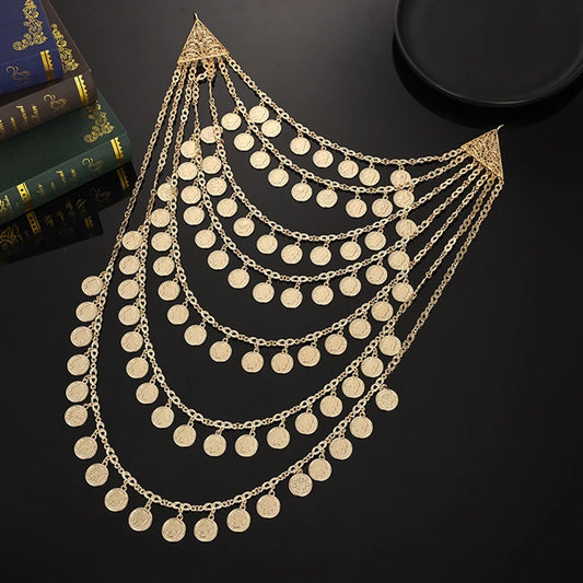 Face Covering Gold Coin Chain