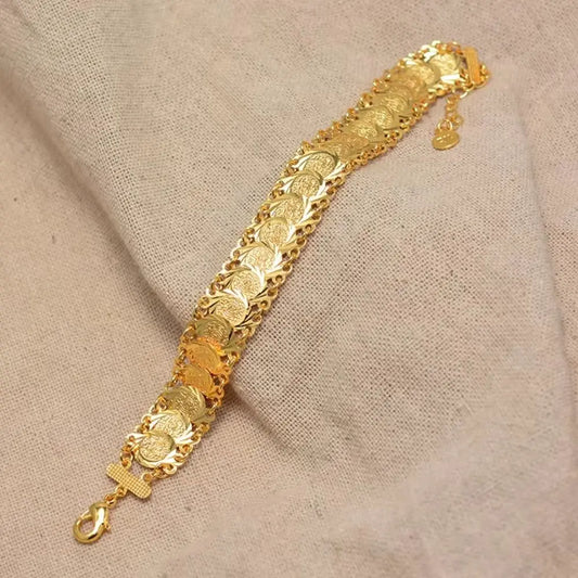 Gold Coin Bangle