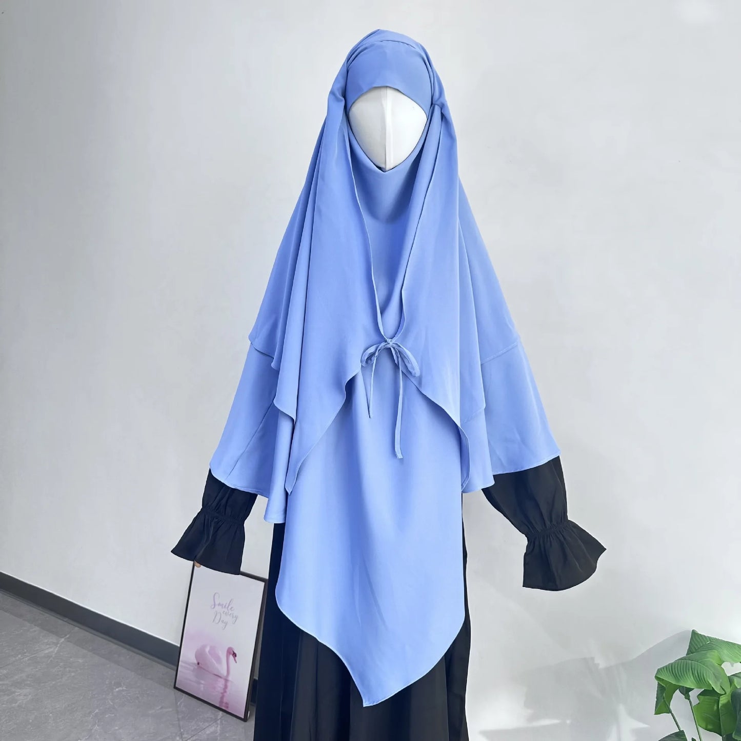 2 Layer Khimar with Front Tie