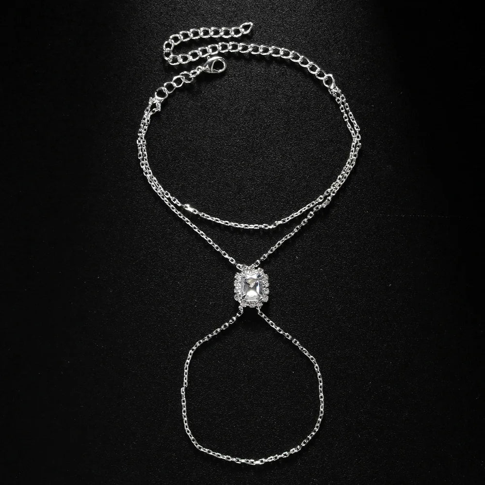 Rectangle Crystal Mitten Bracelet