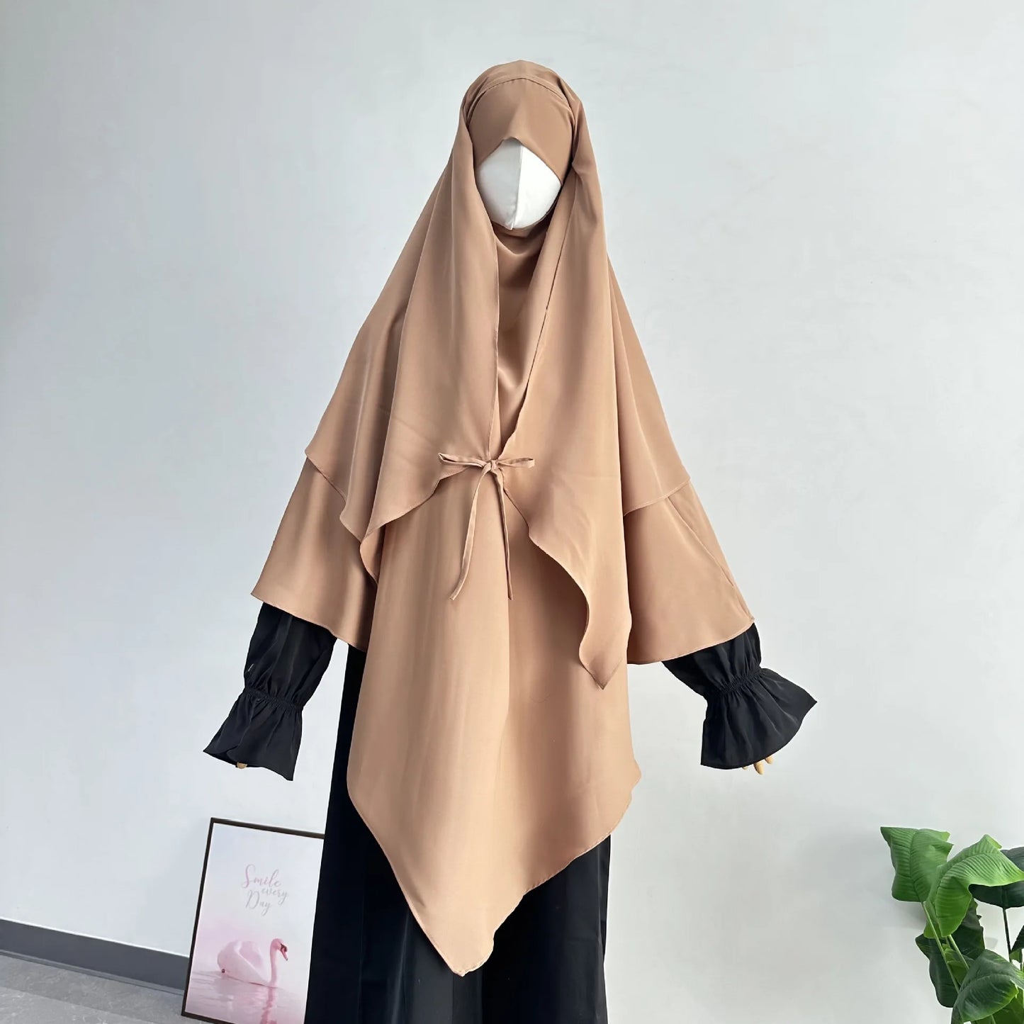 2 Layer Khimar with Front Tie