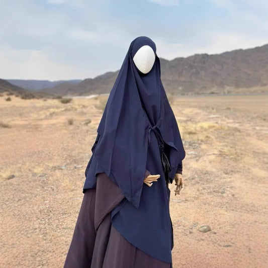 2 Layer Khimar with Front Tie