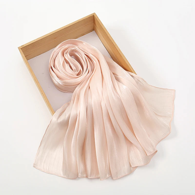 Wrinkle Silk Shiny Hijab