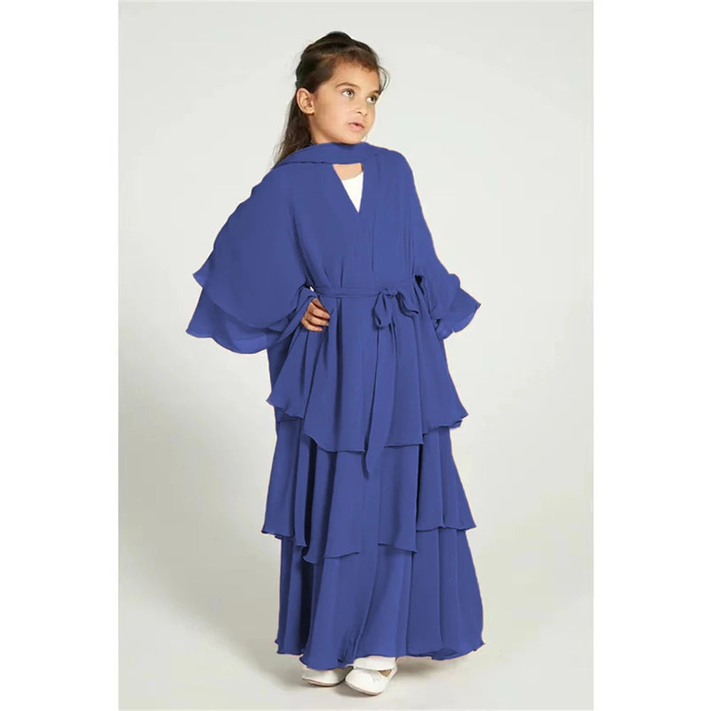 Girl's Layered Flowy Abayah