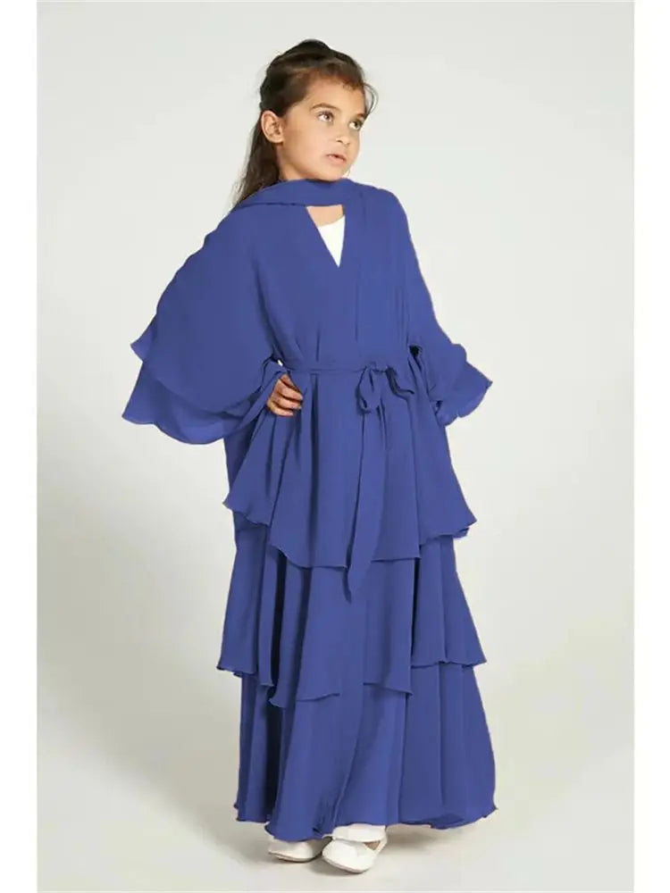 Girl's Layered Flowy Abayah