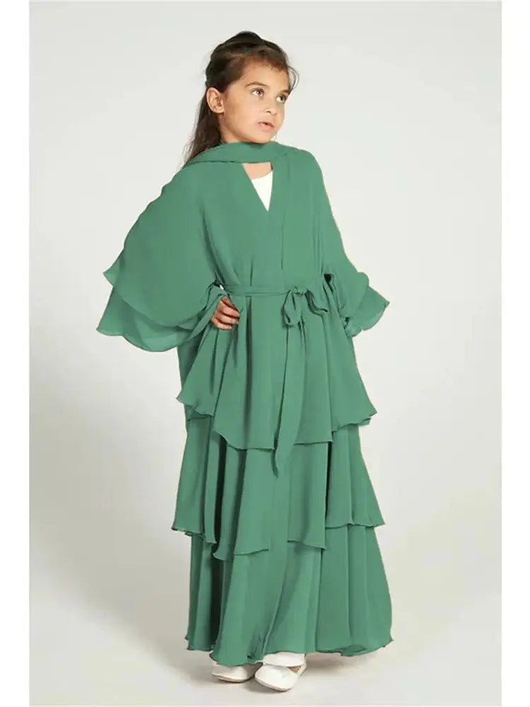 Girl's Layered Flowy Abayah
