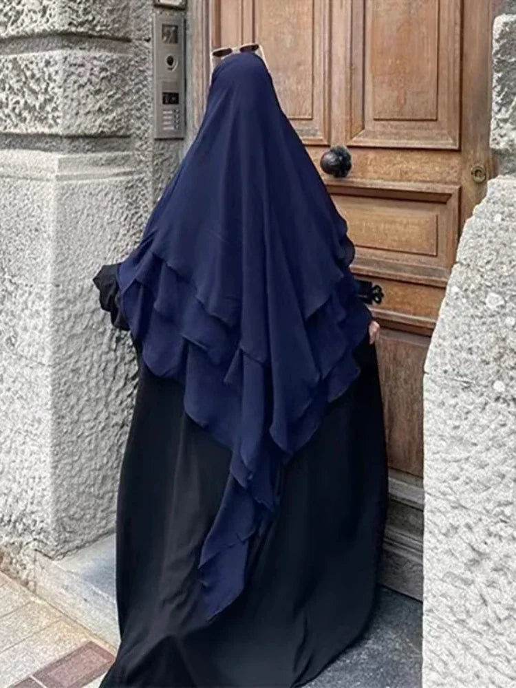 3 Layer Chiffon Long Khimar