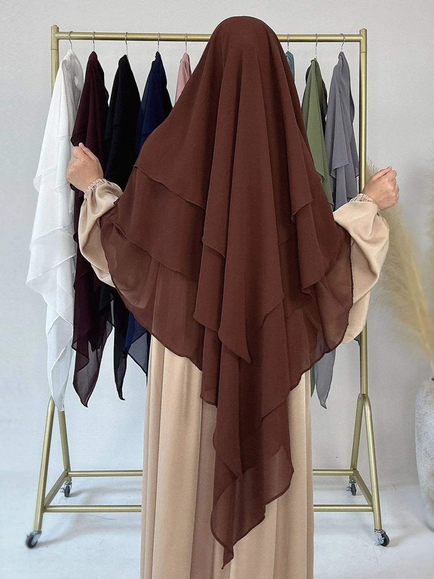 3 Layer Chiffon Long Khimar