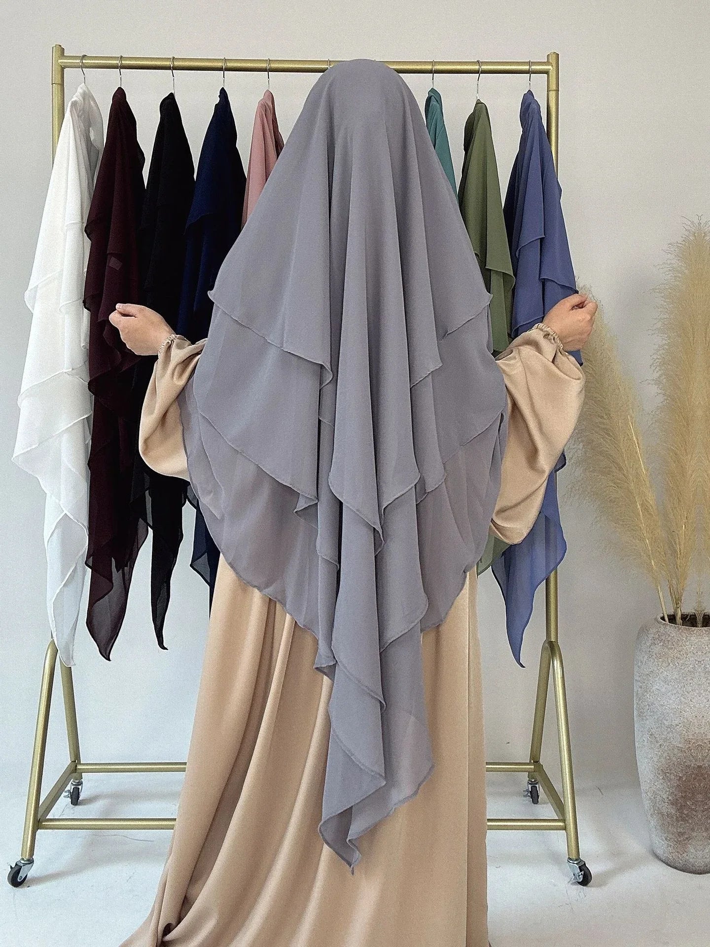 3 Layer Chiffon Long Khimar