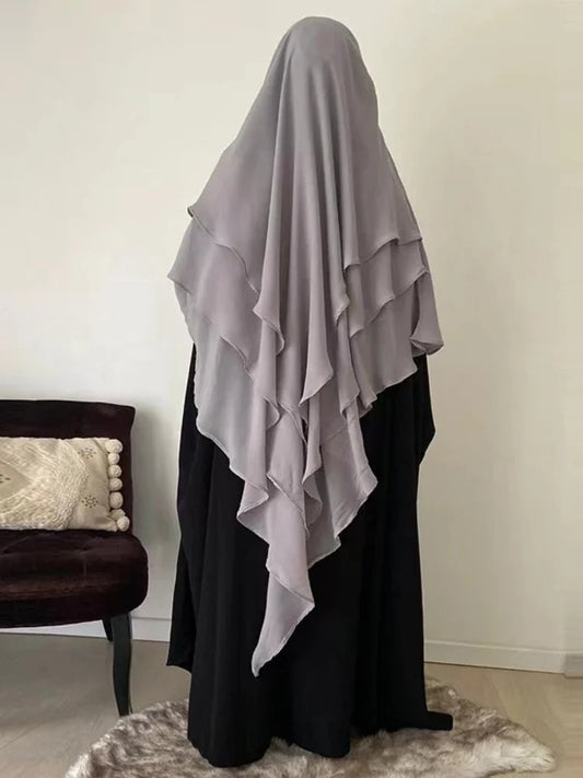 3 Layer Chiffon Long Khimar